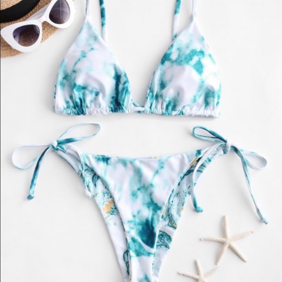 White ocean swirl bikini - Picture 3 of 8